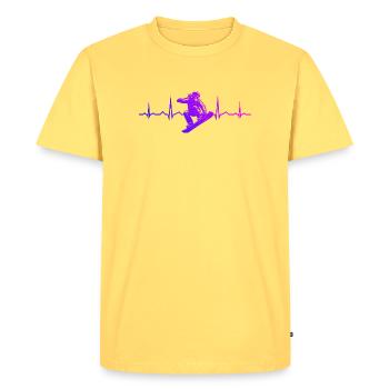 Ambiances snowboard pour snowboard - T-shirt Premium bio Homme - jaune pastel - Devant - AI Model Male 185 dark (185cm)