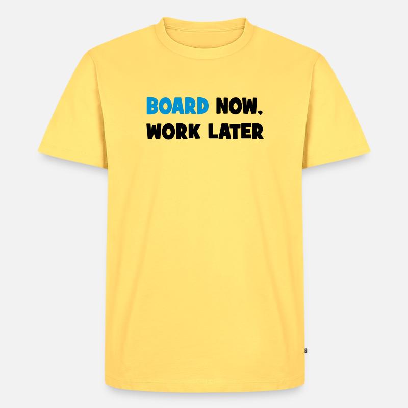 SNOWBOARD - Männer Premium Bio T-Shirt - Pastellgelb