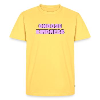 Choose Kindness   - Men's Premium Organic T-Shirt - sky yellow - Front - AI Model Male 185 dark (185cm)