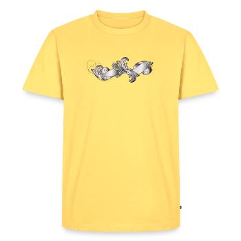 Élégante bannière baroque ornée de courbes - T-shirt Premium bio Homme - jaune pastel - Devant - AI Model Male 185 dark (185cm)