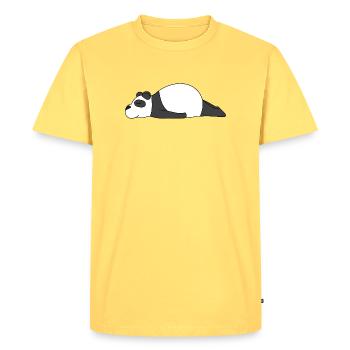 Déguisement de Panda Paresseux DIY – Mignon Panda Endormi Outfi - T-shirt Premium bio Homme - jaune pastel - Devant - AI Model Male 185 dark (185cm)