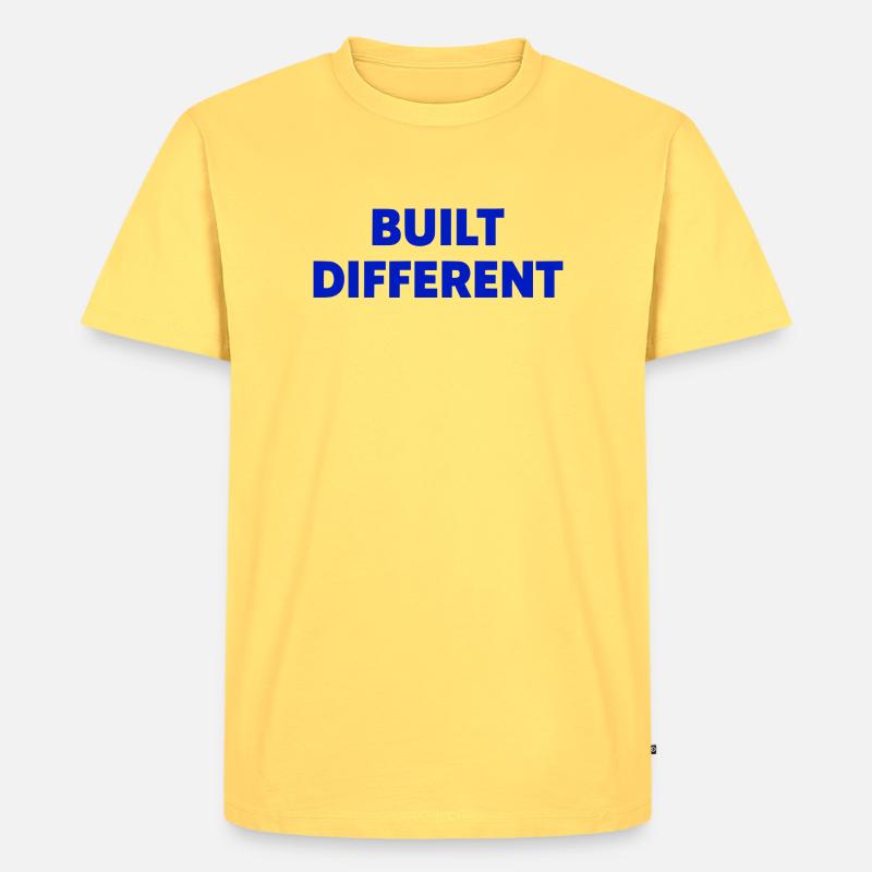 Built Different Motivation Style - Männer Premium Bio T-Shirt - Pastellgelb