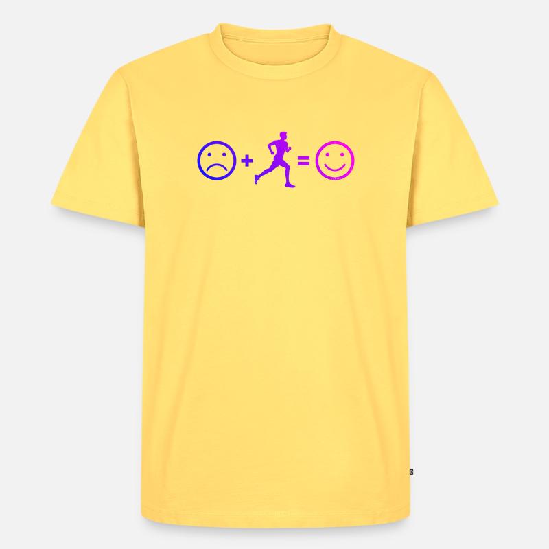 Geschenkidee für einen Running mit Running - Männer Premium Bio T-Shirt - Pastellgelb