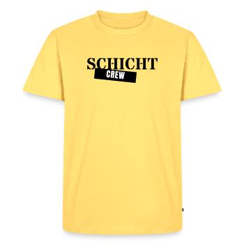 Shift Crew - Shift Work Colleagues Night Shift - Men's Premium Organic T-Shirt - sky yellow - Front - AI Model Male 185 dark (185cm)