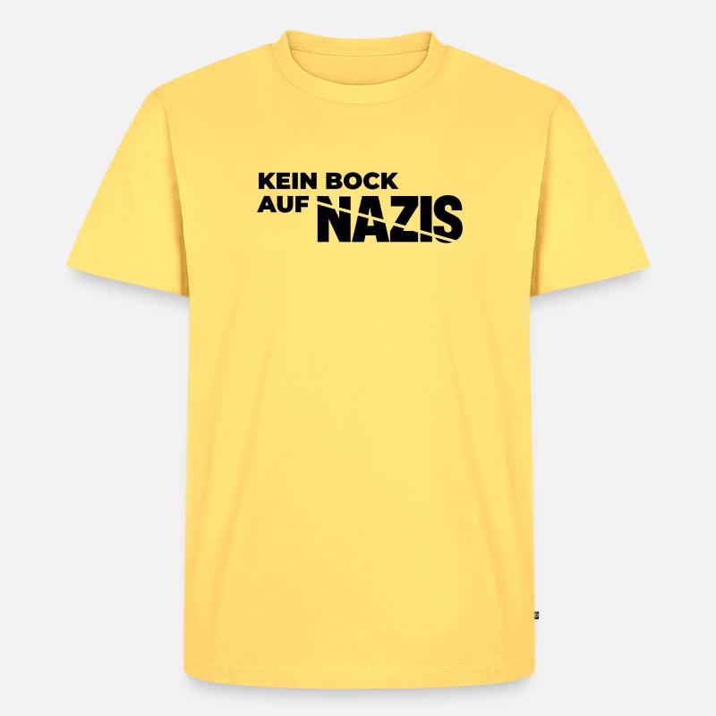 Kein_Bock_auf_Nazis - Männer Premium Bio T-Shirt - Pastellgelb