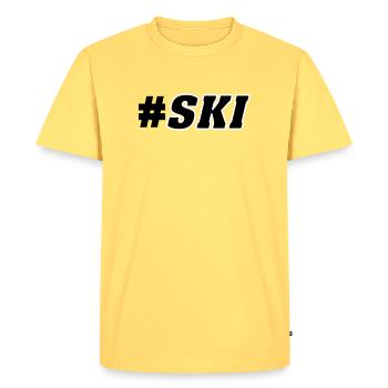 Ski Piste - T-shirt Premium bio Homme - jaune pastel - Devant - AI Model Male 185 dark (185cm)