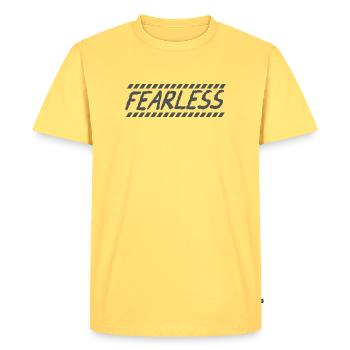 Fearless - Men's Premium Organic T-Shirt - sky yellow - Front - AI Model Male 185 dark (185cm)