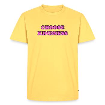 Choose Kindness pink - Men's Premium Organic T-Shirt - sky yellow - Front - AI Model Male 185 dark (185cm)