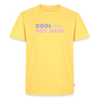 Maman cool Désordre chaud Design de maman drôle - T-shirt Premium bio Homme - jaune pastel - Devant - AI Model Male 185 dark (185cm)