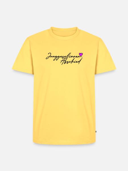 Junggesellinnen Abschied Herz - Männer Premium Bio T-Shirt - Pastellgelb