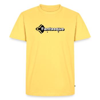Whimsical Black and White - Men's Premium Organic T-Shirt - sky yellow - Front - AI Model Male 185 dark (185cm)