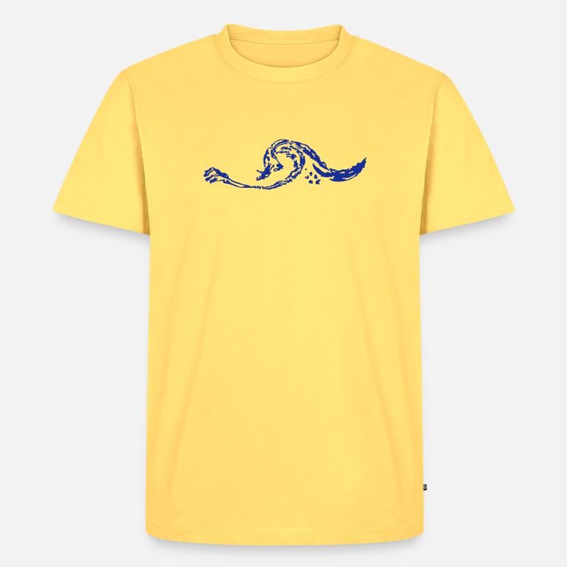Welle - Männer Premium Bio T-Shirt - Pastellgelb