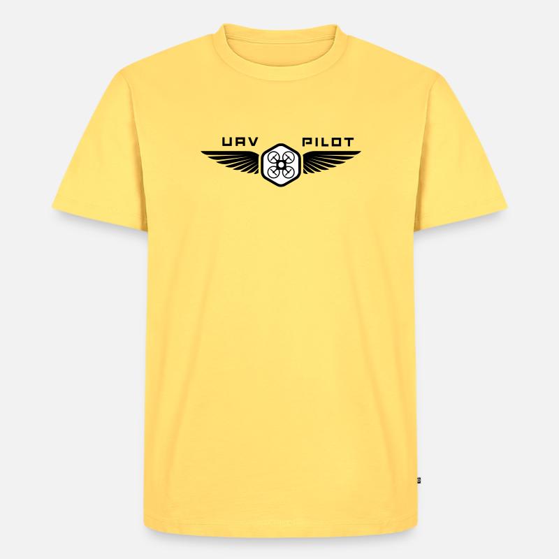 UAV PILOT1 - Männer Premium Bio T-Shirt - Pastellgelb