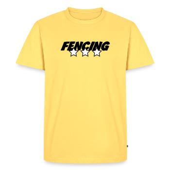 Escrime trois étoiles : le top du fleurettiste - T-shirt Premium bio Homme - jaune pastel - Devant - AI Model Male 185 dark (185cm)