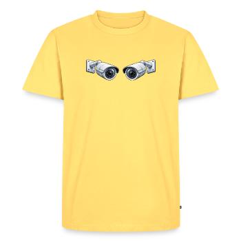 Caméra de surveillance - T-shirt Premium bio Homme - jaune pastel - Devant - AI Model Male 185 dark (185cm)