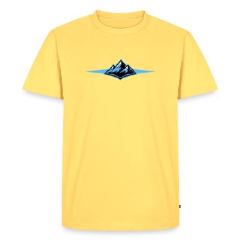 Mountains icon line - Men's Premium Organic T-Shirt - sky yellow - Front - AI Model Male 185 dark (185cm)