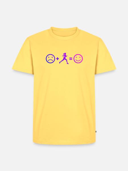 Geschenkidee für eine Running mit Running - Männer Premium Bio T-Shirt - Pastellgelb