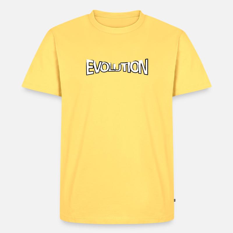 Evolution claim - Männer Premium Bio T-Shirt - Pastellgelb