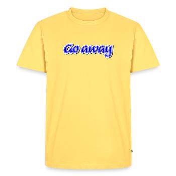 Réclamation Go away - Vectorgraphic - T-shirt Premium bio Homme - jaune pastel - Devant - AI Model Male 185 dark (185cm)