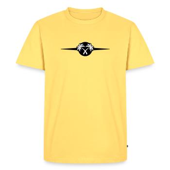 Palm Trees Beach Icon - Men's Premium Organic T-Shirt - sky yellow - Front - AI Model Male 185 dark (185cm)