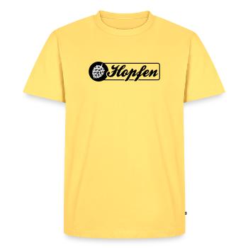 Hops Barley Symbol - Men's Premium Organic T-Shirt - sky yellow - Front - AI Model Male 185 dark (185cm)