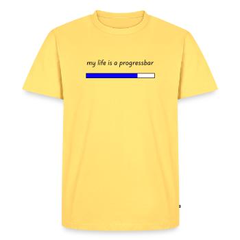 Ma vie est une barre de progression - T-shirt Premium bio Homme - jaune pastel - Devant - AI Model Male 185 dark (185cm)