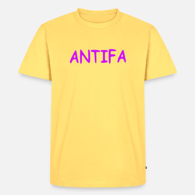 Antifa - lilac - Männer Premium Bio T-Shirt - Pastellgelb