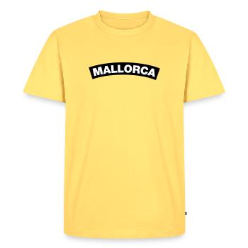 Majorca - Men's Premium Organic T-Shirt - sky yellow - Front - AI Model Male 185 dark (185cm)