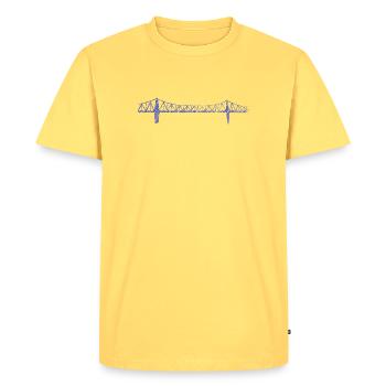 Rendsburg High Bridge – Urban Scribble Art Design - Men's Premium Organic T-Shirt - sky yellow - Front - AI Model Male 185 dark (185cm)