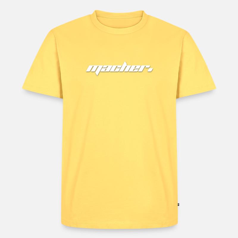 Macher - Männer Premium Bio T-Shirt - Pastellgelb