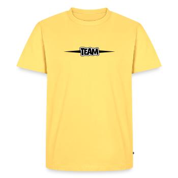Équipe - T-shirt Premium bio Homme - jaune pastel - Devant - AI Model Male 185 dark (185cm)