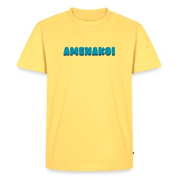 Amenakoi - T-shirt Premium bio Homme - jaune pastel - Devant - AI Model Male 185 dark (185cm)