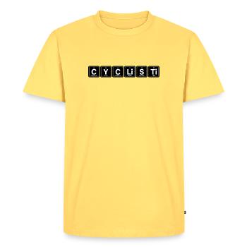 Cyclisti Chem Minimal - T-shirt Premium bio Homme - jaune pastel - Devant - AI Model Male 185 dark (185cm)