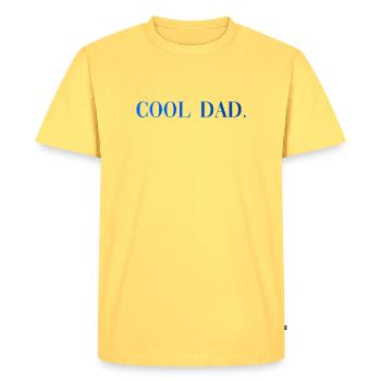 Papa cool : Cadeau de paternité - T-shirt Premium bio Homme - jaune pastel - Devant - AI Model Male 185 dark (185cm)