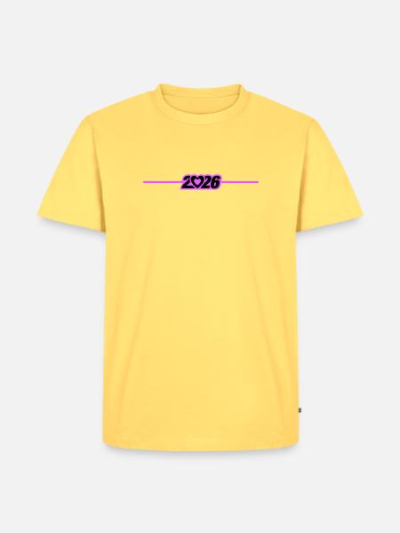 Cœur année 2026 - T-shirt Premium bio Homme - jaune pastel