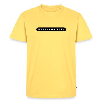 Marathon 2026 lettering - Men's Premium Organic T-Shirt - sky yellow - Front - AI Model Male 185 dark (185cm)