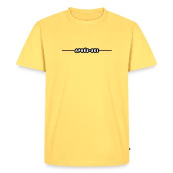 Séjour après-ski - T-shirt Premium bio Homme - jaune pastel - Devant - AI Model Male 185 dark (185cm)
