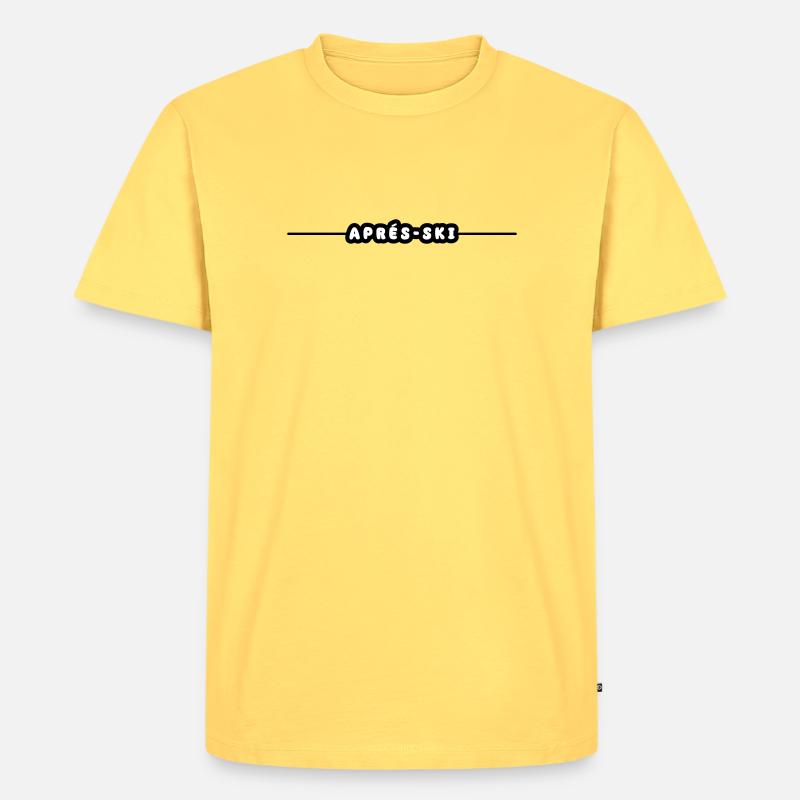 Apres Ski Urlaub - Männer Premium Bio T-Shirt - Pastellgelb