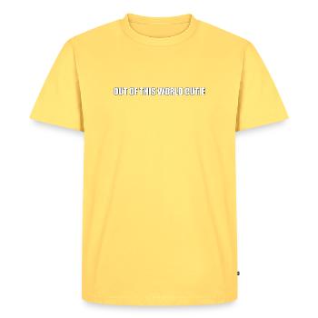 Alien Cutie - Men's Premium Organic T-Shirt - sky yellow - Front - AI Model Male 185 dark (185cm)
