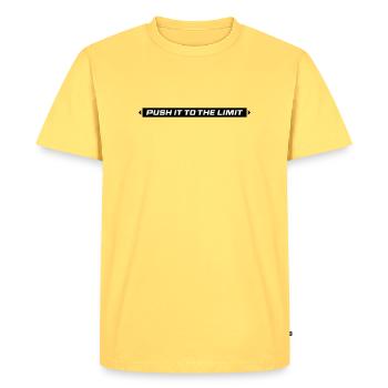Push It To The Limit - Men's Premium Organic T-Shirt - sky yellow - Front - AI Model Male 185 dark (185cm)