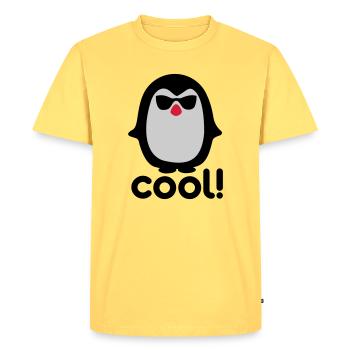 Pinguïn frais - T-shirt Premium bio Homme - jaune pastel - Devant - AI Model Male 185 dark (185cm)