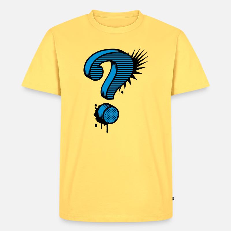 Un point d'interrogation graffiti - T-shirt Premium bio Homme - jaune pastel