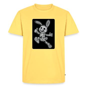 Squelette de lapin à rayons X Drôle de design d’Halloween - T-shirt Premium bio Homme - jaune pastel - Devant - AI Model Male 185 dark (185cm)
