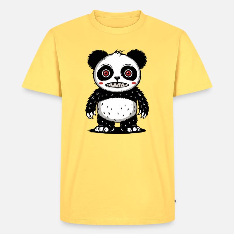 Panda bär - Männer Premium Bio T-Shirt - Pastellgelb