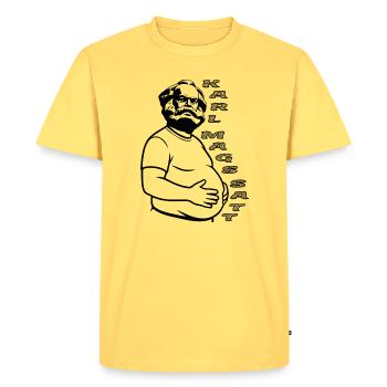 Karl Marx Fun Design Karl Mags Satt - T-shirt Premium bio Homme - jaune pastel - Devant - AI Model Male 185 dark (185cm)