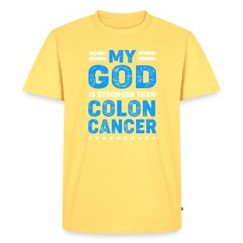 Côlon, cancer, gros intestin - T-shirt Premium bio Homme - jaune pastel - Devant - AI Model Male 185 dark (185cm)