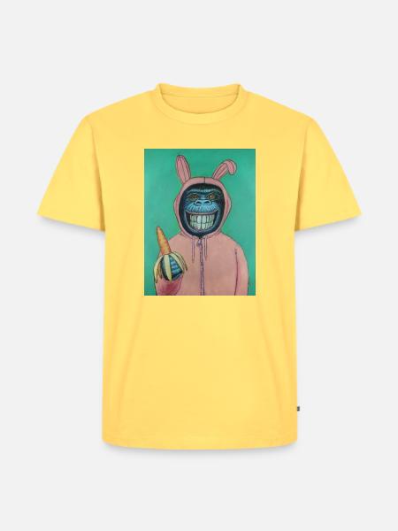 Falscher Hase - Männer Premium Bio T-Shirt - Pastellgelb