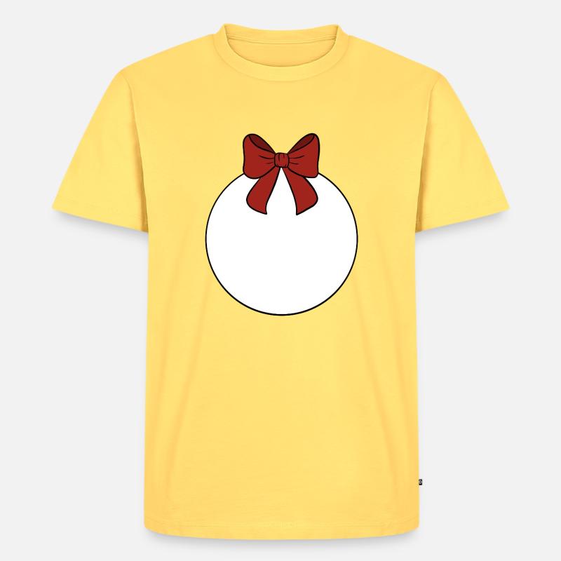 Weihnachtskugel - Männer Premium Bio T-Shirt - Pastellgelb