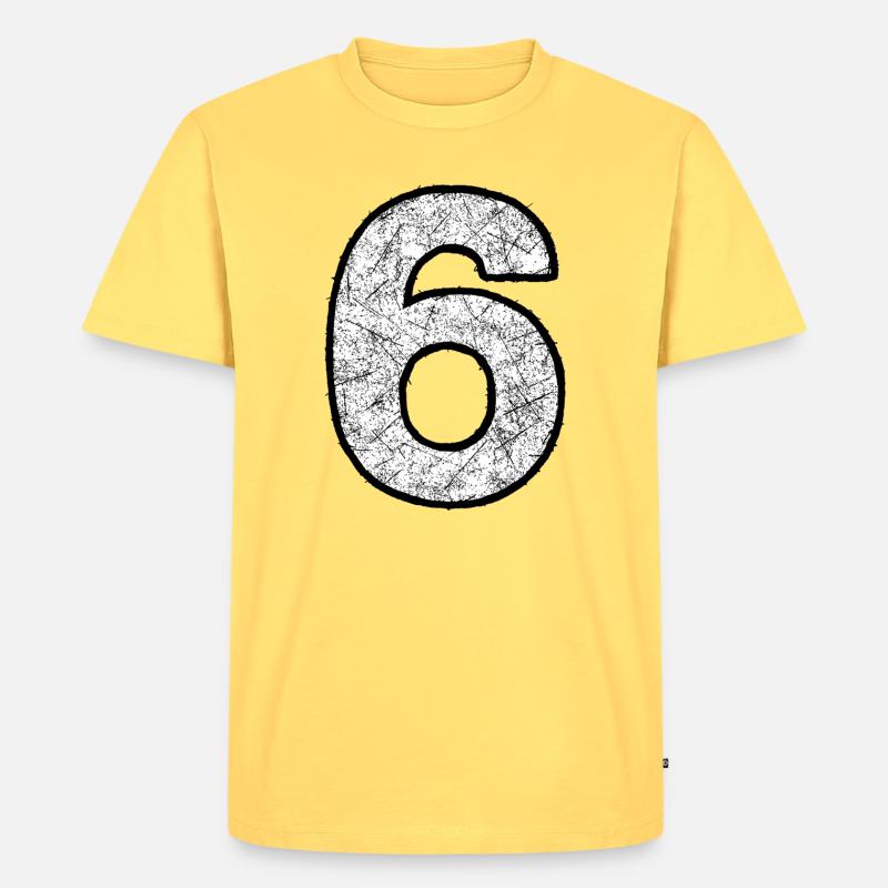 Six digits with scratch texture - Men's Premium Organic T-Shirt - sky yellow