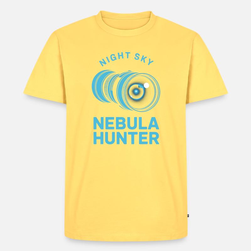 Nebula Hunter Nachthimmel - Männer Premium Bio T-Shirt - Pastellgelb